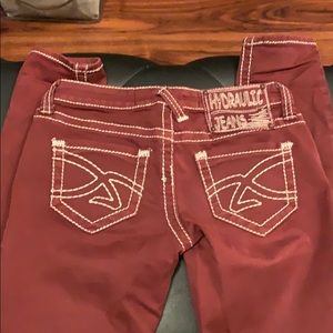 Hydraulic cool colored jeans.